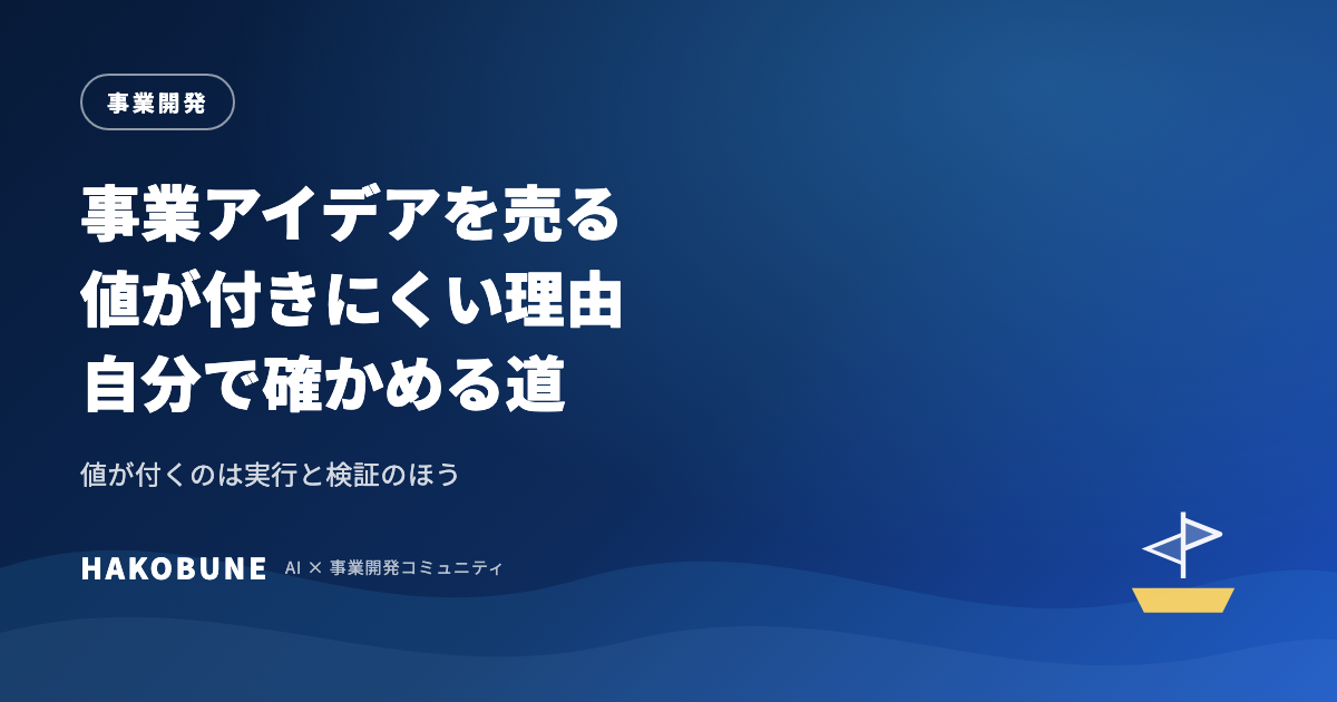 事業アイデアを売る前に