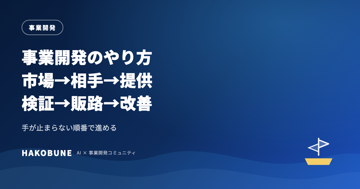 事業開発のやり方