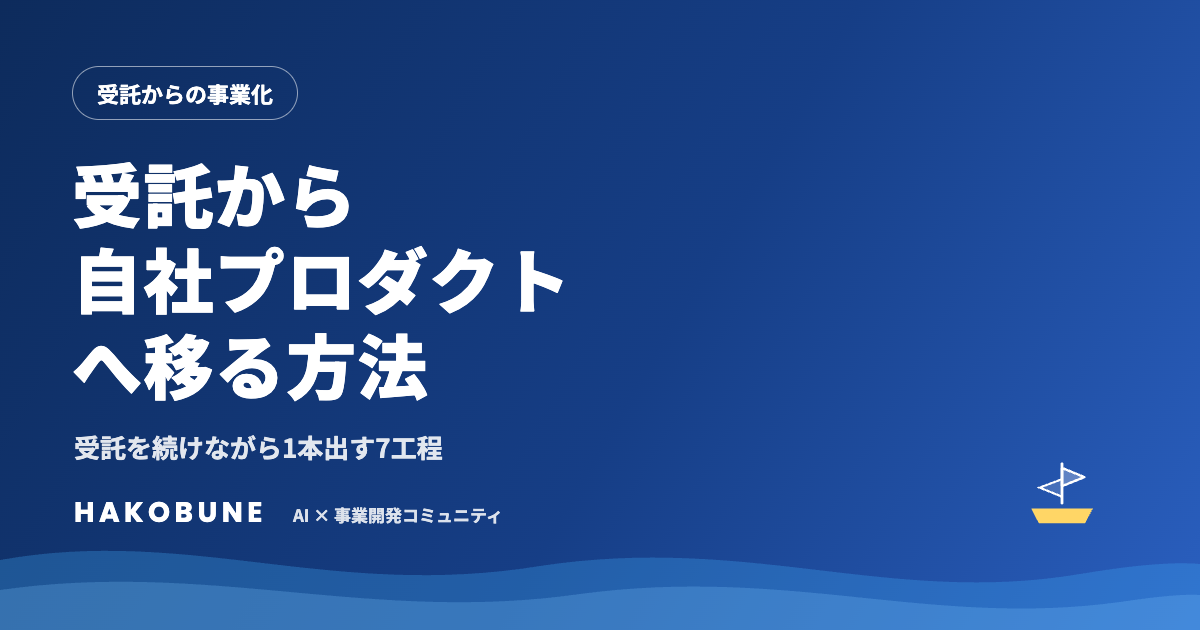 受託から自社プロダクトへ移る方法