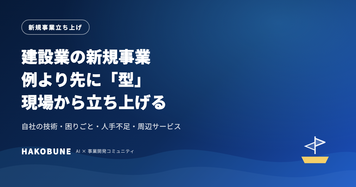 建設業の新規事業の例と、その前に考える4つの型