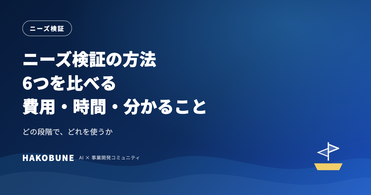 ニーズ検証の方法6つを比較