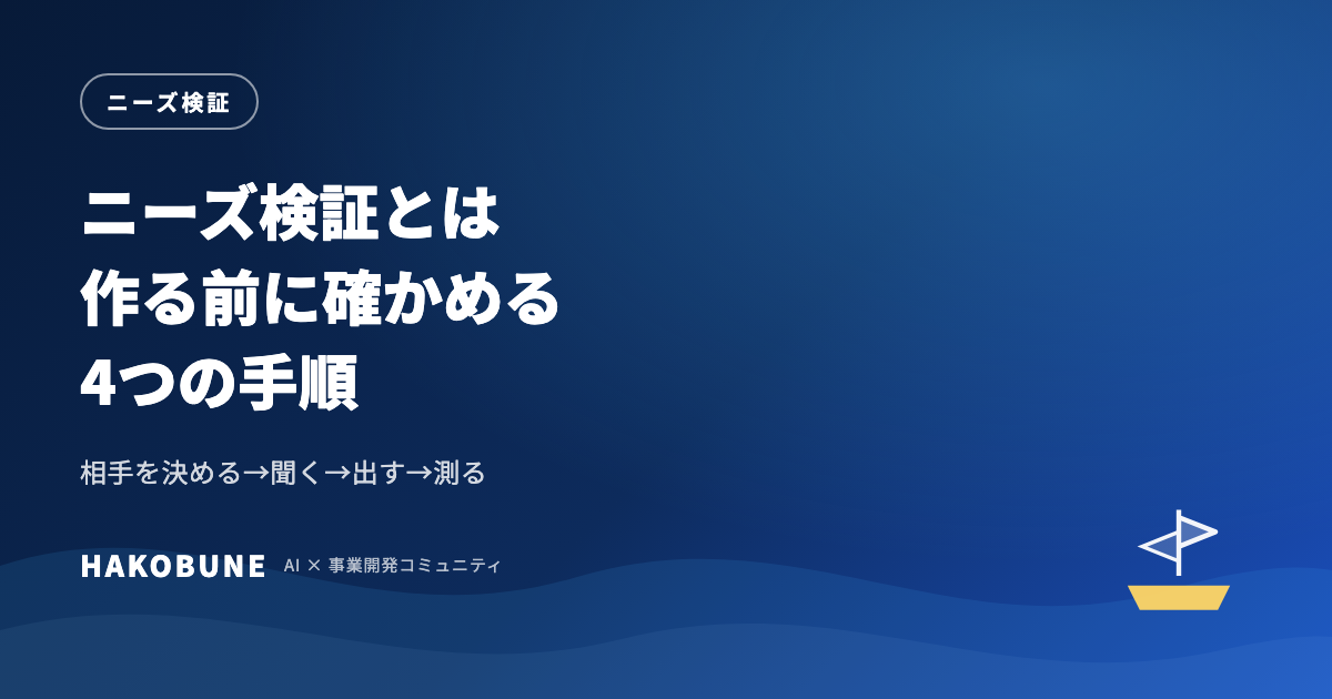 ニーズ検証とは