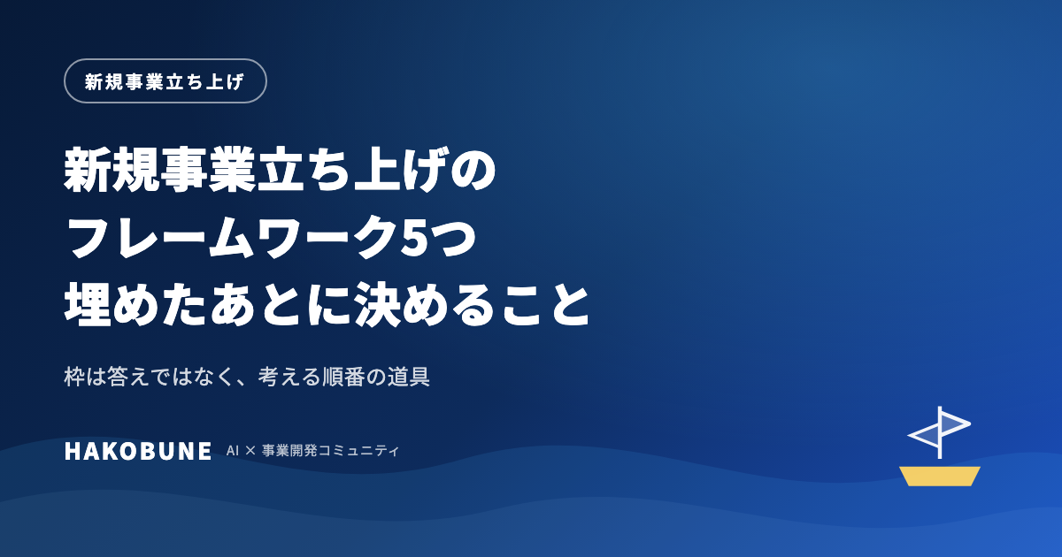 新規事業立ち上げのフレームワーク5つと、埋めたあとに決めること