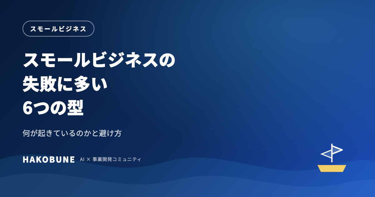 スモールビジネスの失敗に多い6つの型