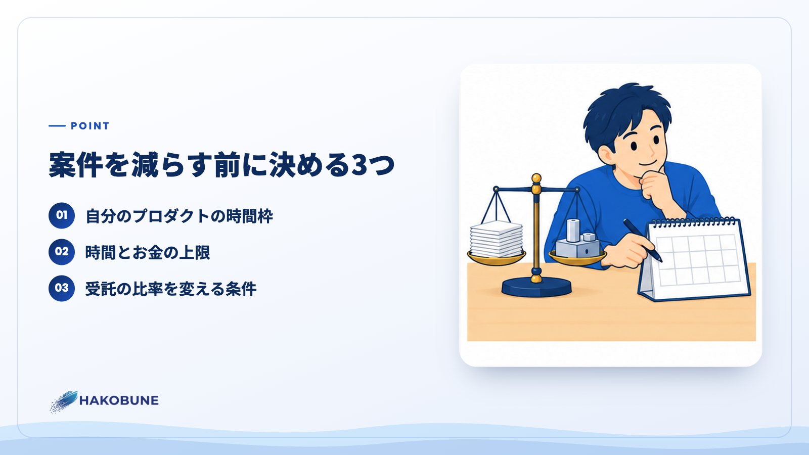 案件を減らす前に決める3つ