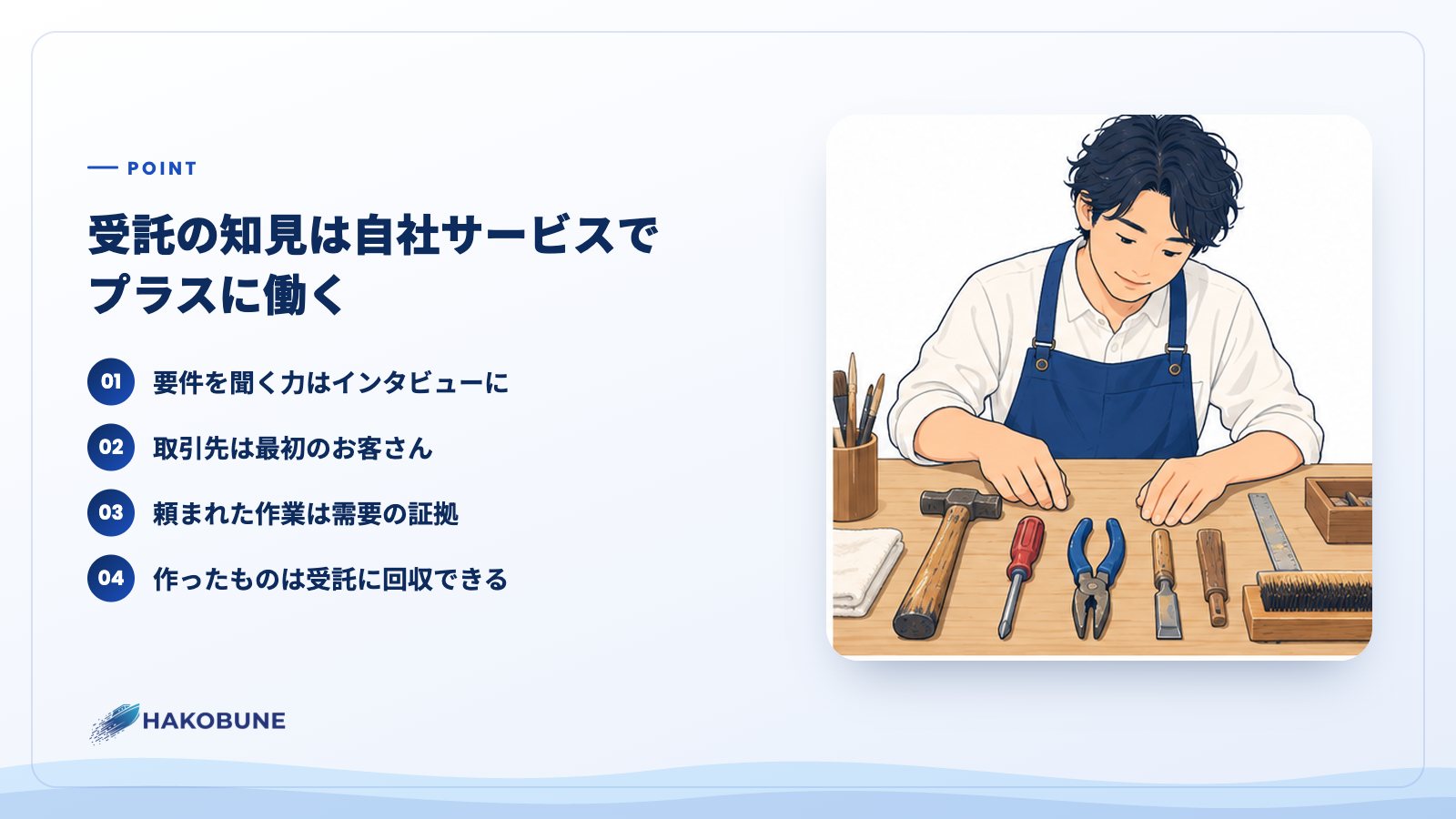 受託の知見は自社サービスでプラスに働く