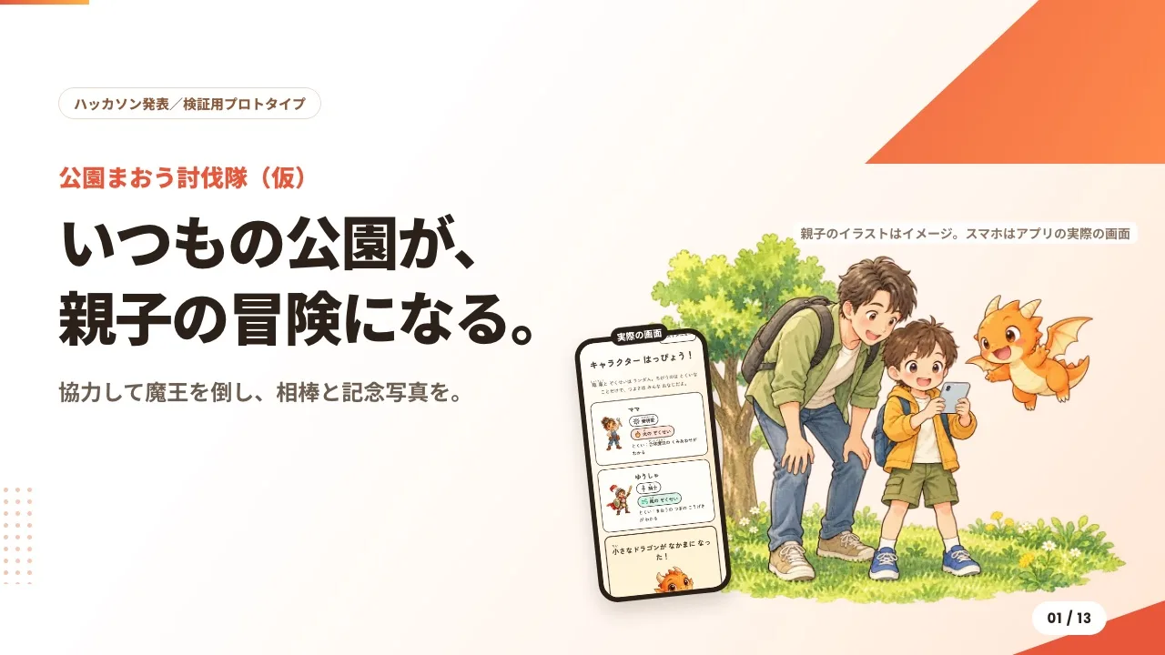 公園まおう討伐隊(仮)の発表スライドの表紙